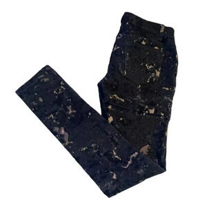 Princess Vera Wang Born to Rule 3 artisty‎ black + tan splatter print pants